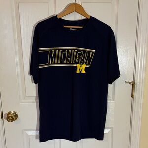 Hanes Michigan Wolverines Navy and Gold T-Shirt